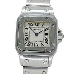 Cartier Women's Watch Santos Galbe SM Quartz Stainless Steel SS W20056D6 Silver Ivory Polished