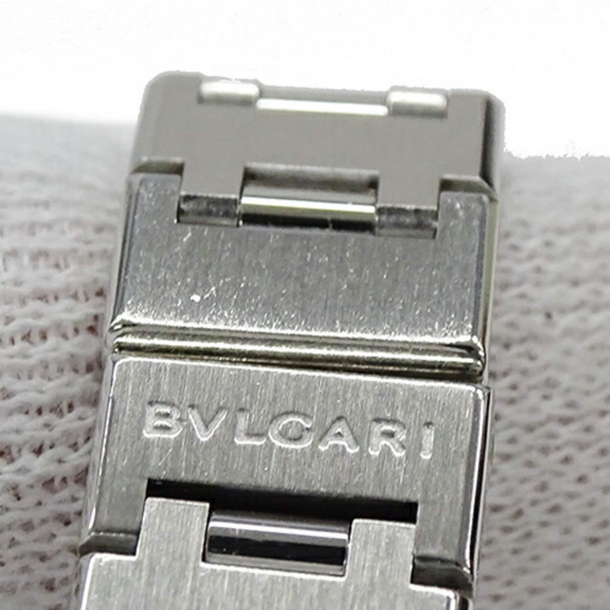 BVLGARI Women's Watch Date Quartz Stainless Steel SS BB26SS Silver Black Polished