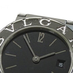 BVLGARI Women's Watch Date Quartz Stainless Steel SS BB26SS Silver Black Polished