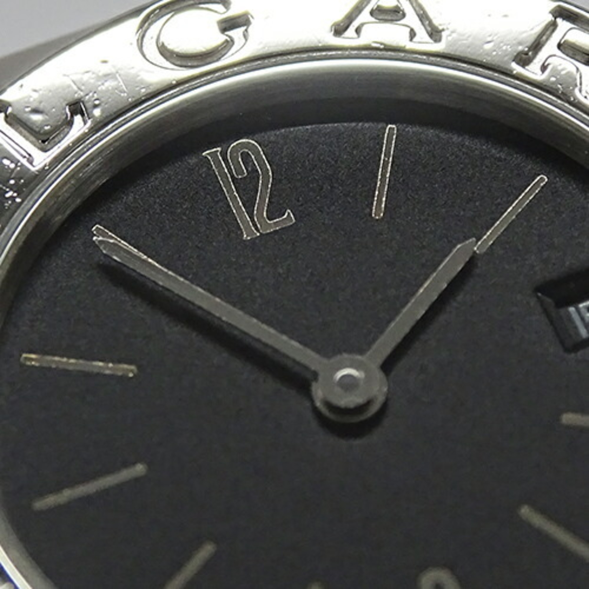 BVLGARI Women's Watch Date Quartz Stainless Steel SS BB26SS Silver Black Polished