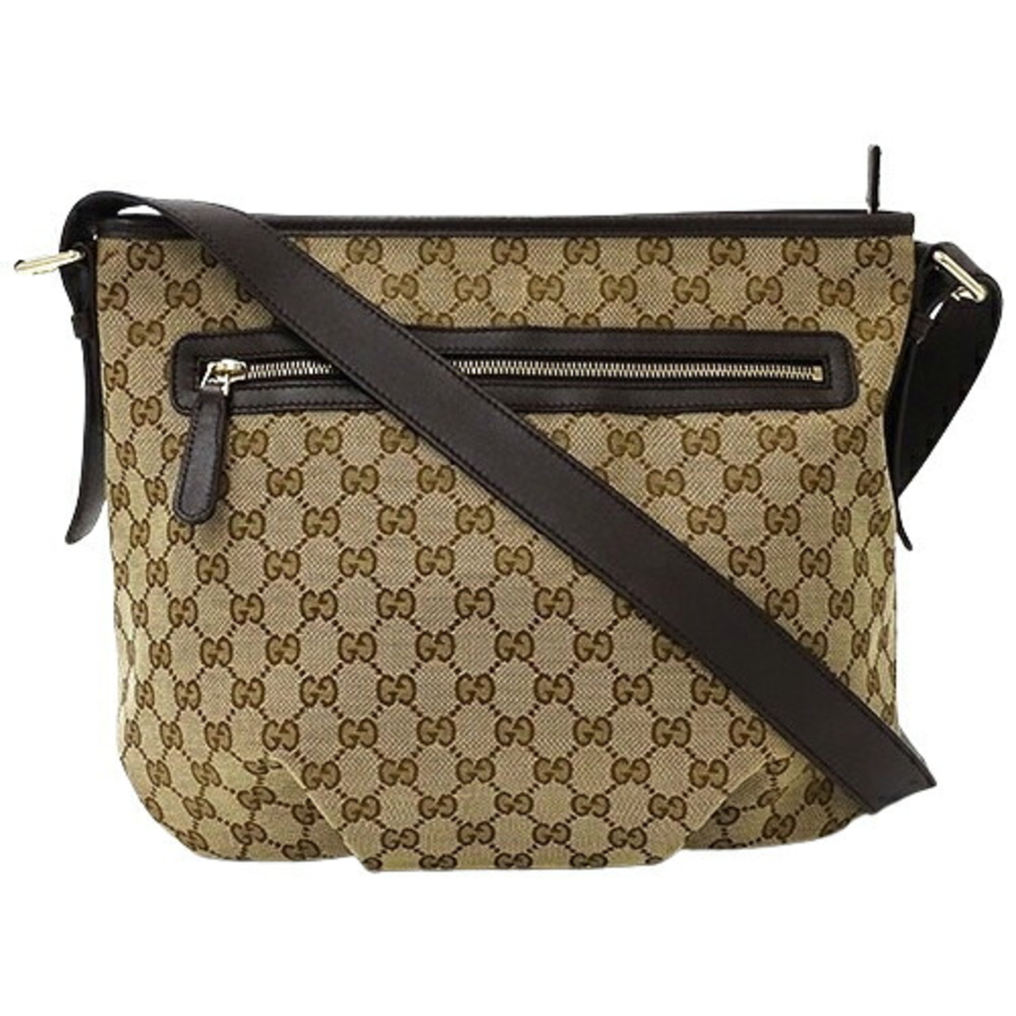 GUCCI Women's Shoulder Bag GG Canvas Brown Beige 388930