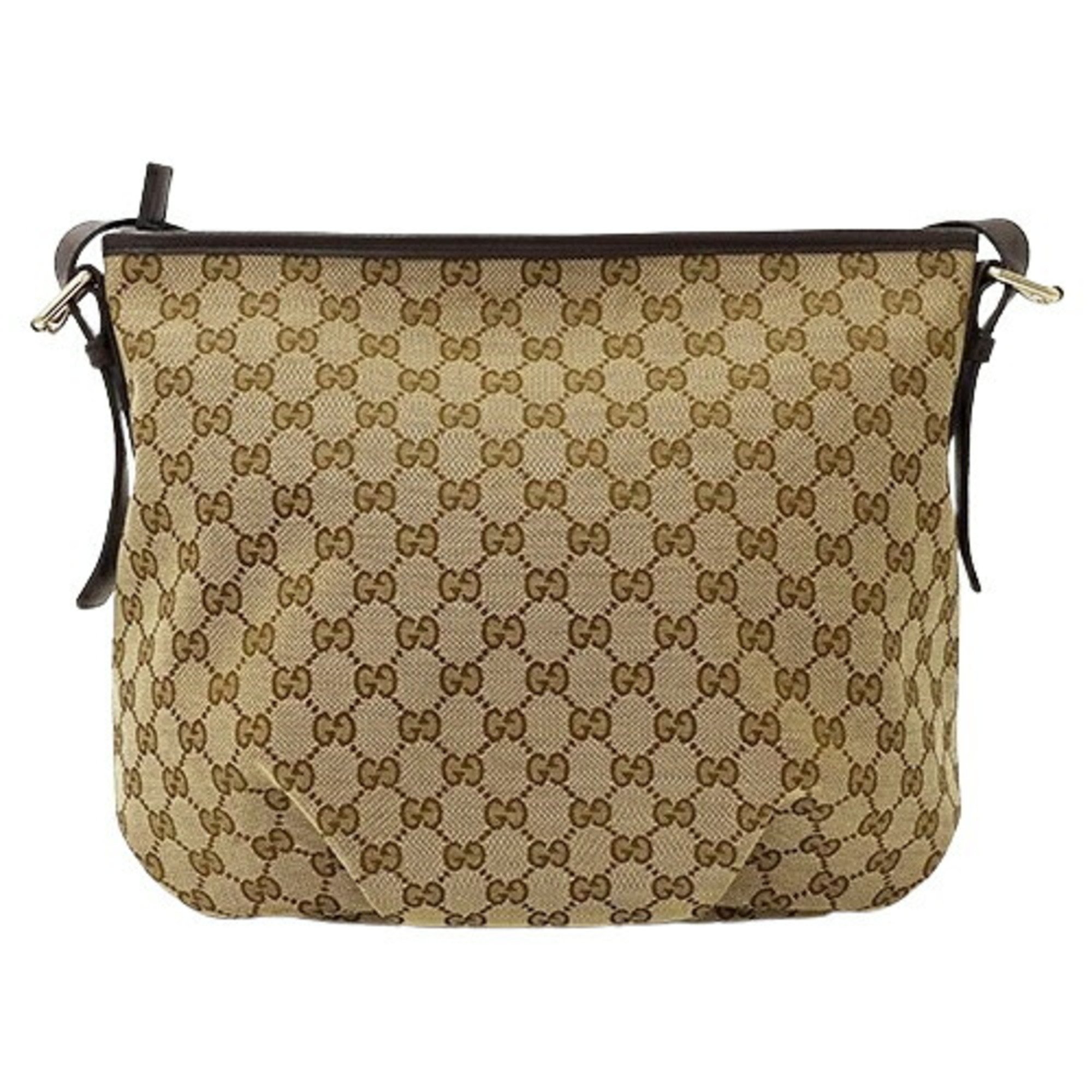 GUCCI Women's Shoulder Bag GG Canvas Brown Beige 388930