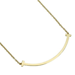 Tiffany & Co. Necklace for Women, Pendant, 750YG, Diamond, T Smile, Small, Yellow Gold, Polished