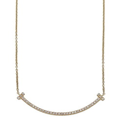 Tiffany & Co. Necklace for Women, Pendant, 750YG, Diamond, T Smile, Small, Yellow Gold, Polished