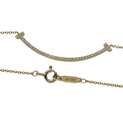 Tiffany & Co. Necklace for Women, Pendant, 750YG, Diamond, T Smile, Small, Yellow Gold, Polished