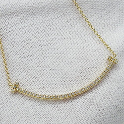 Tiffany & Co. Necklace for Women, Pendant, 750YG, Diamond, T Smile, Small, Yellow Gold, Polished