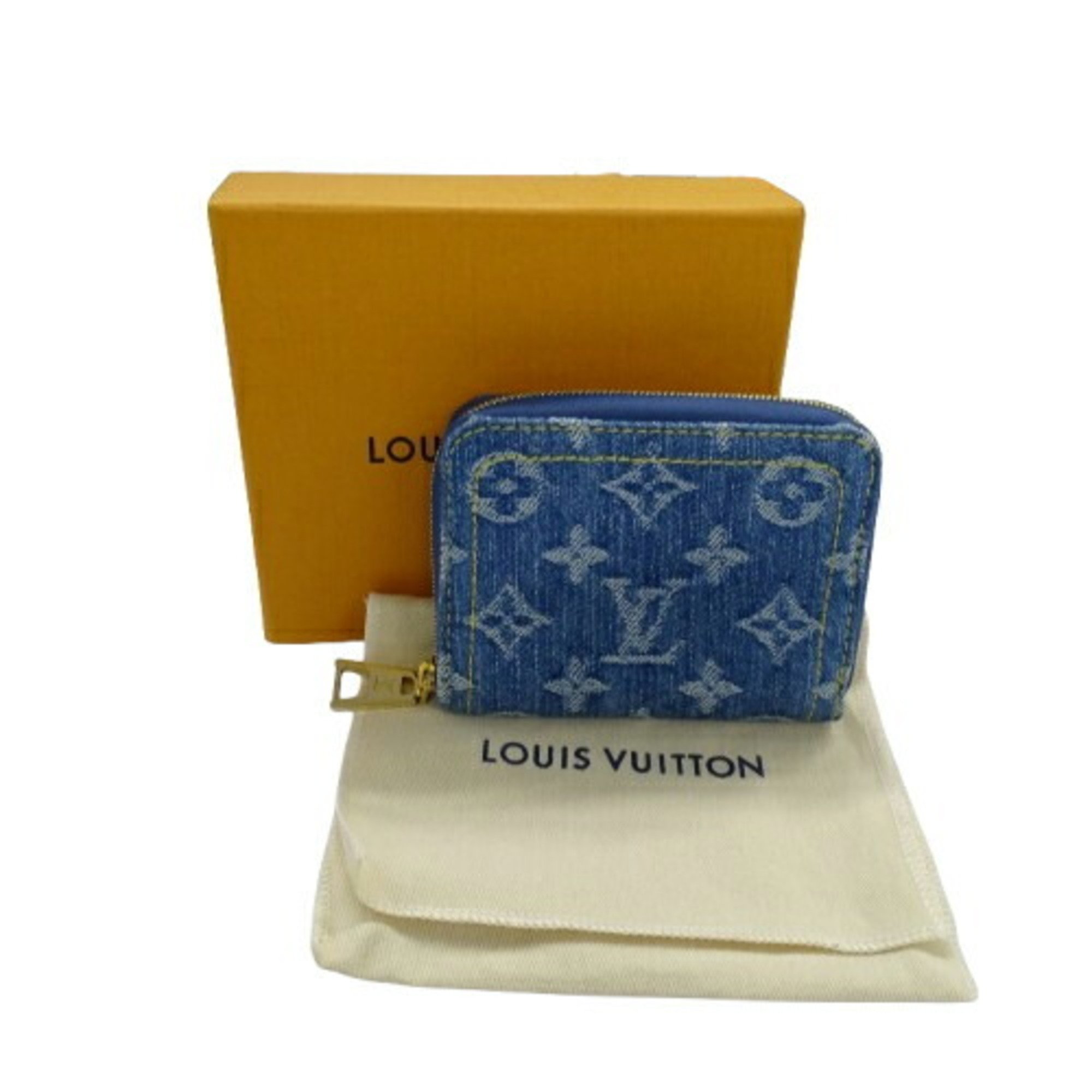 Louis Vuitton LOUIS VUITTON Wallet Monogram Denim LV Remix Women's Men's Coin Case Purse Zipper Blue M82957 IC Chip