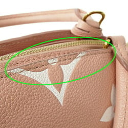 Louis Vuitton LOUIS VUITTON Bag Bicolor Monogram Empreinte Women's Handbag Shoulder 2way Petit Palais PM Rose Trianon Creme M46353 Pink