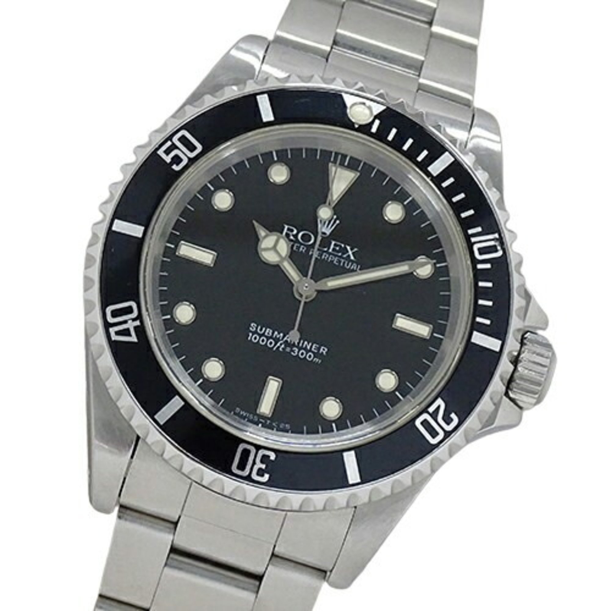 Rolex ROLEX Submariner No Date 14060 S Series Men's Watch Automatic AT Stainless Steel SS Silver Black Polished