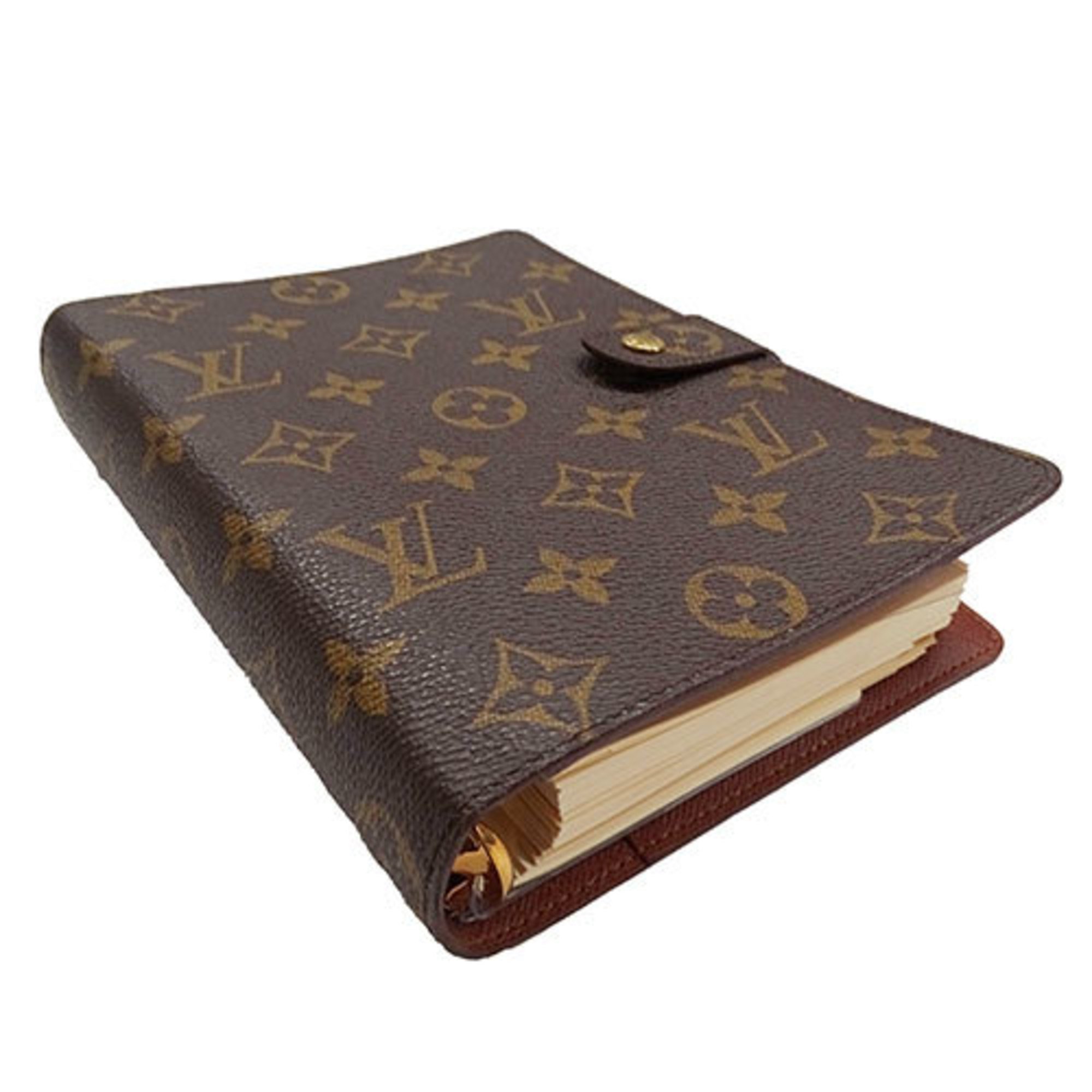 Louis Vuitton LOUIS VUITTON Planner Cover for Women and Men Monogram Canvas Agenda MM Brown R20105 B6 Size 6-Hole Memo Pad