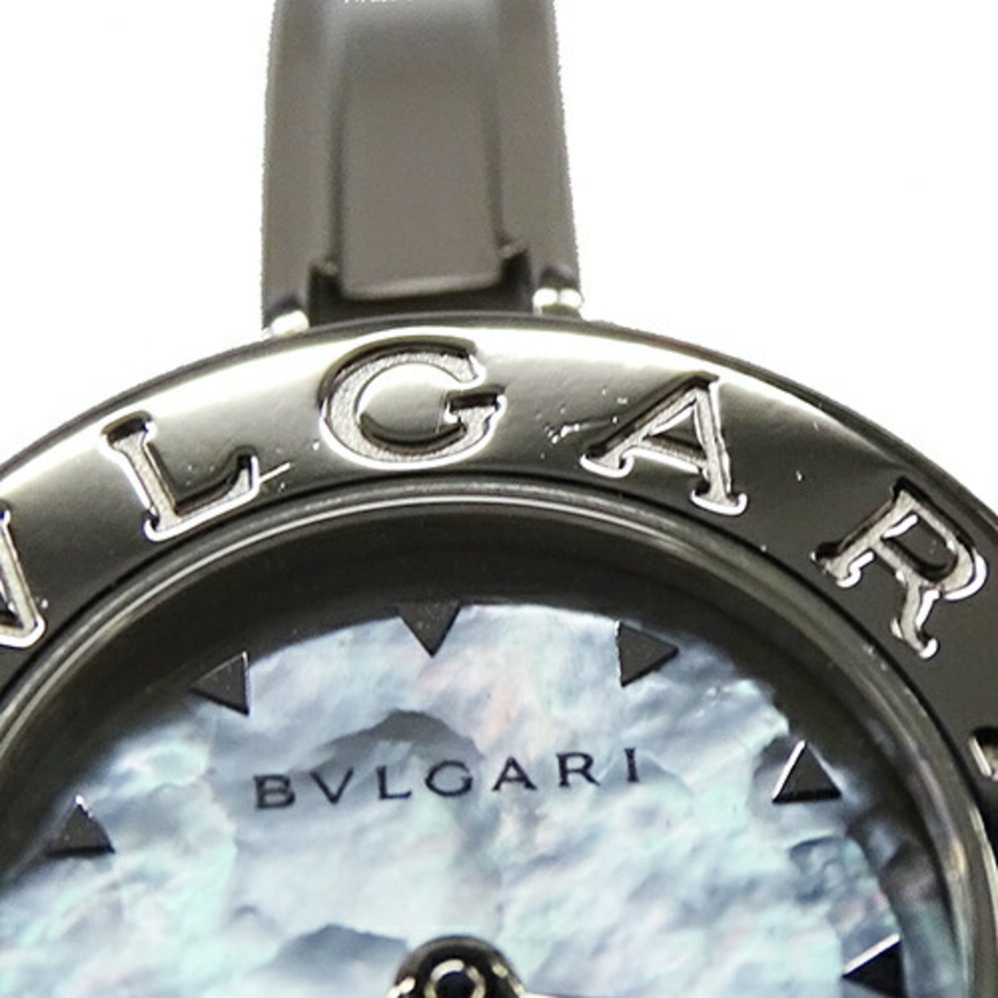 BVLGARI Women's Watch B-zero1 Shell Quartz Stainless Steel SS BZ22S Silver Bangle Polished