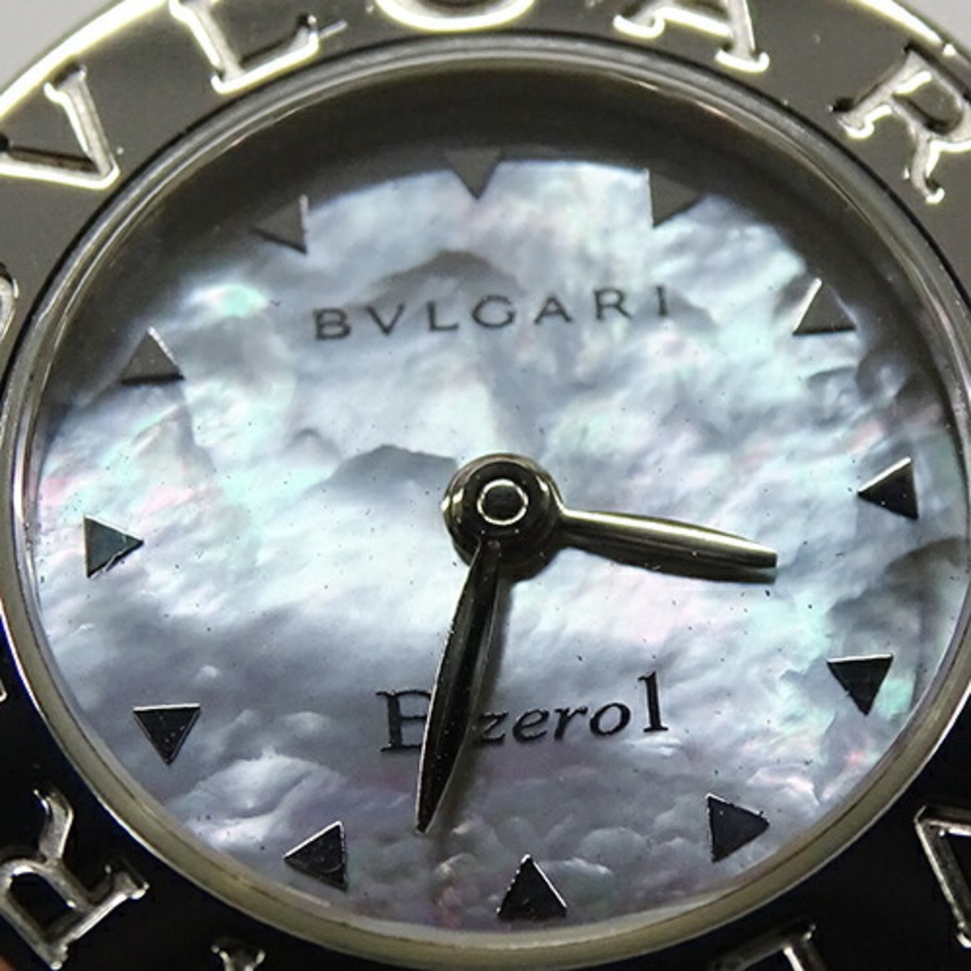 BVLGARI Women's Watch B-zero1 Shell Quartz Stainless Steel SS BZ22S Silver Bangle Polished