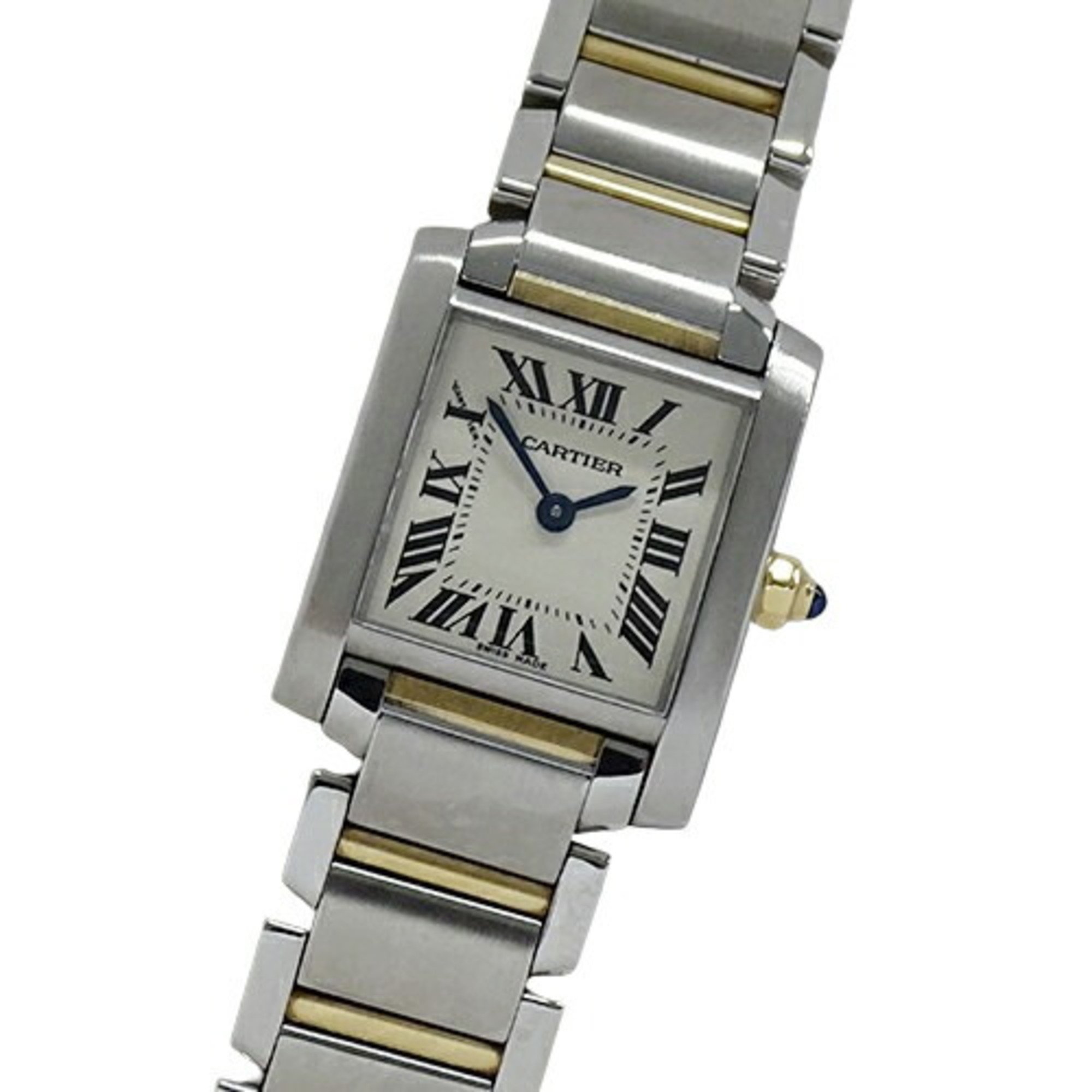 Cartier Tank Francaise SM Ladies Watch Quartz Stainless Steel SS Gold YG W51007Q4 Combination Polished