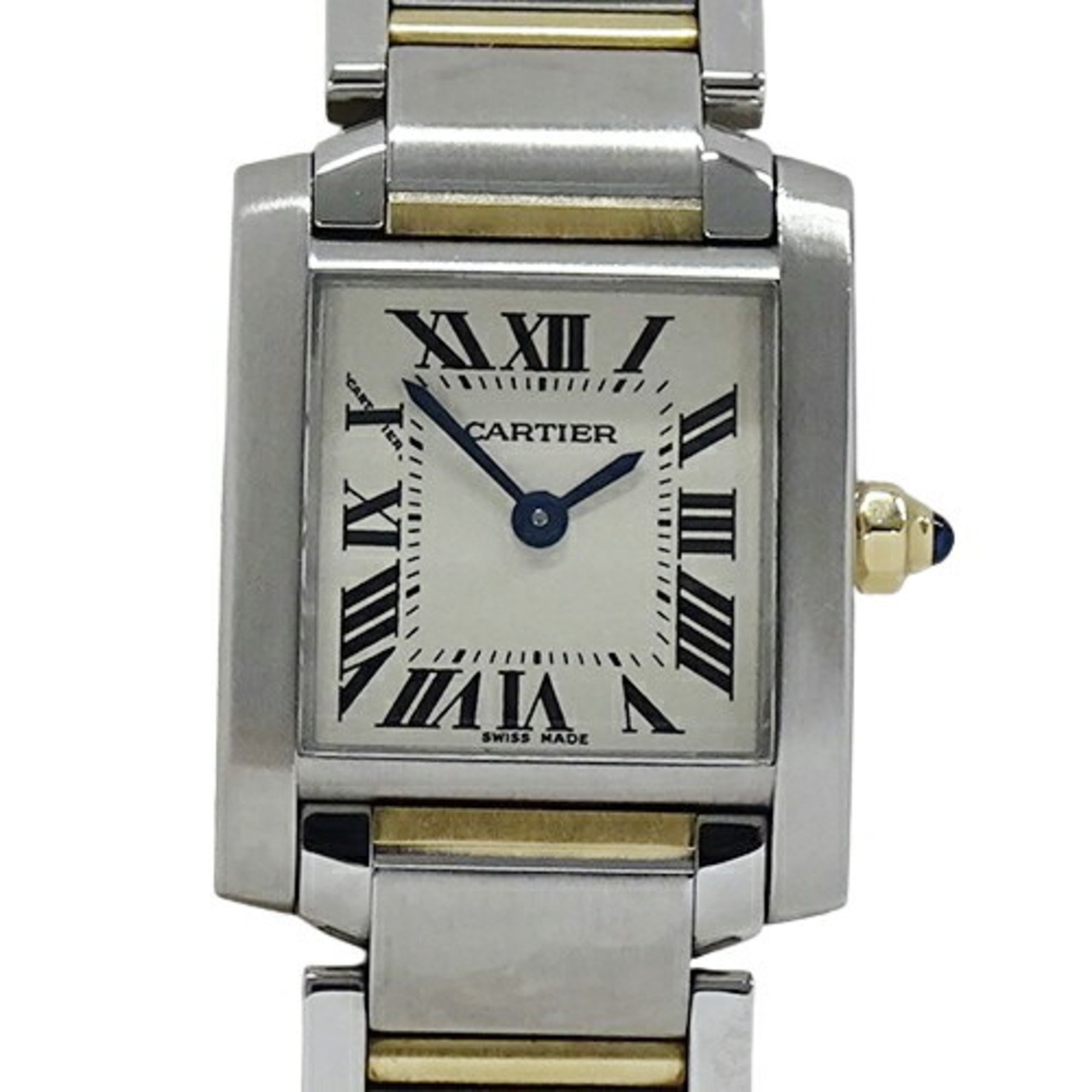 Cartier Tank Francaise SM Ladies Watch Quartz Stainless Steel SS Gold YG W51007Q4 Combination Polished