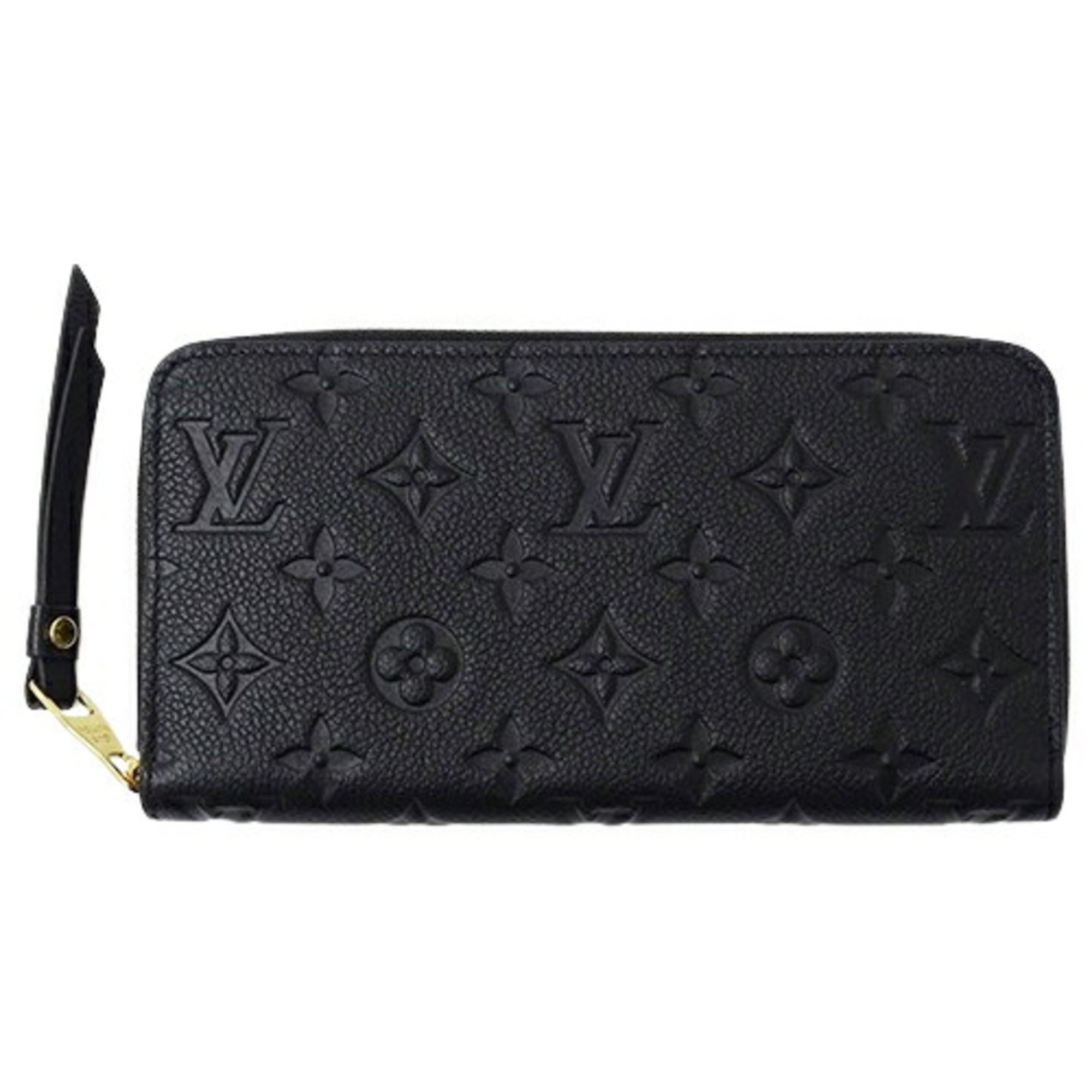 Louis Vuitton LOUIS VUITTON Wallet Monogram Empreinte Women's Long Zippy Noir M61864 Black Round