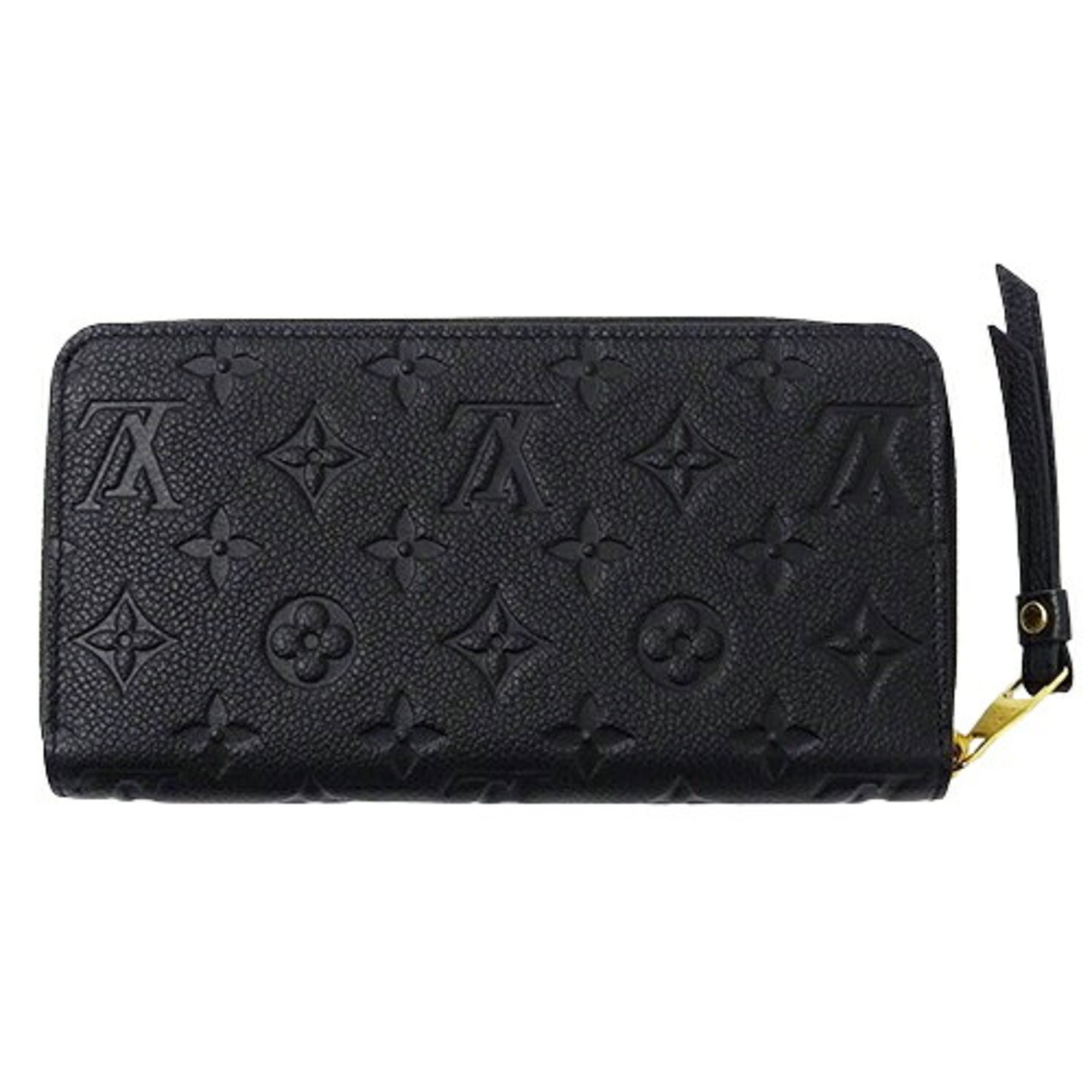 Louis Vuitton LOUIS VUITTON Wallet Monogram Empreinte Women's Long Zippy Noir M61864 Black Round