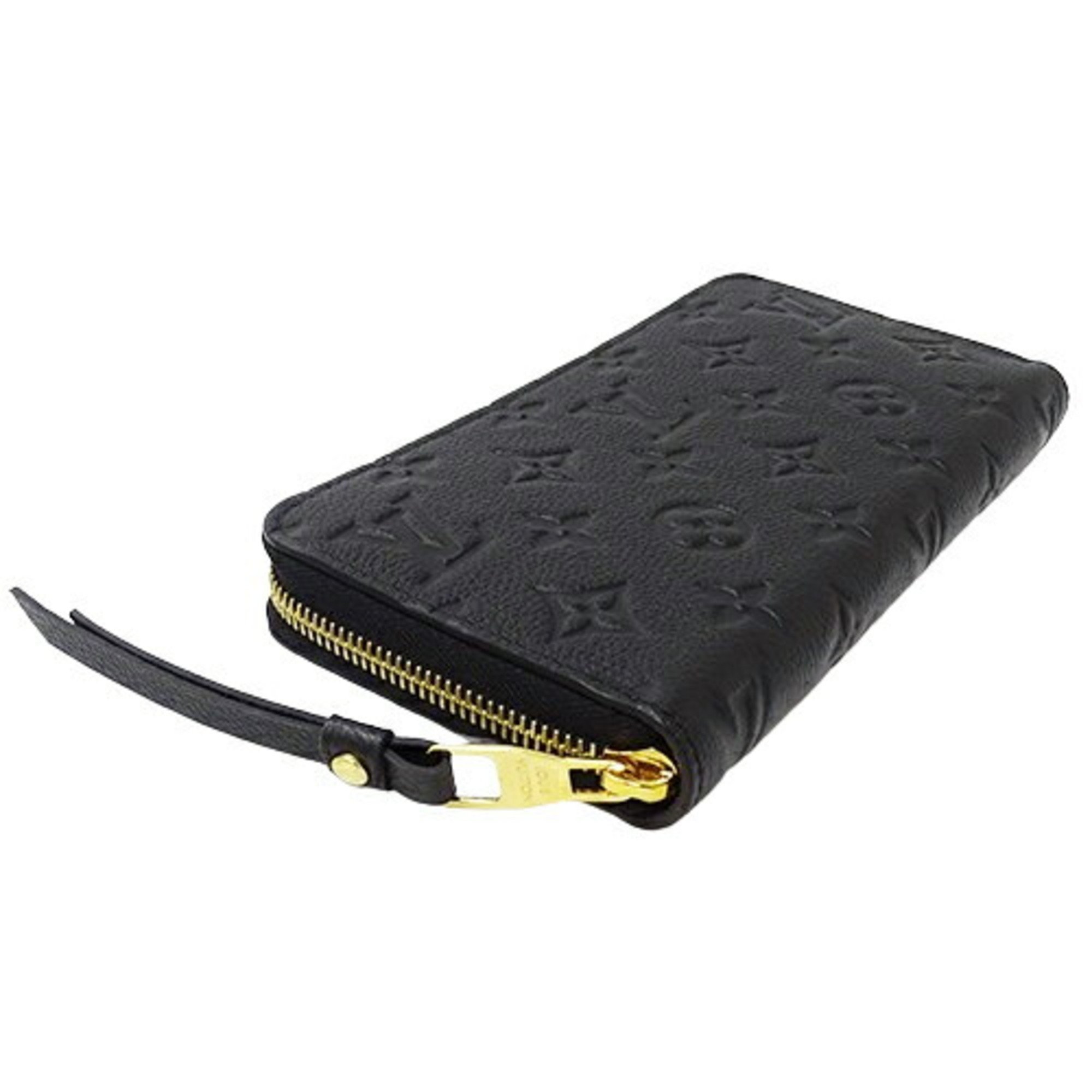 Louis Vuitton LOUIS VUITTON Wallet Monogram Empreinte Women's Long Zippy Noir M61864 Black Round