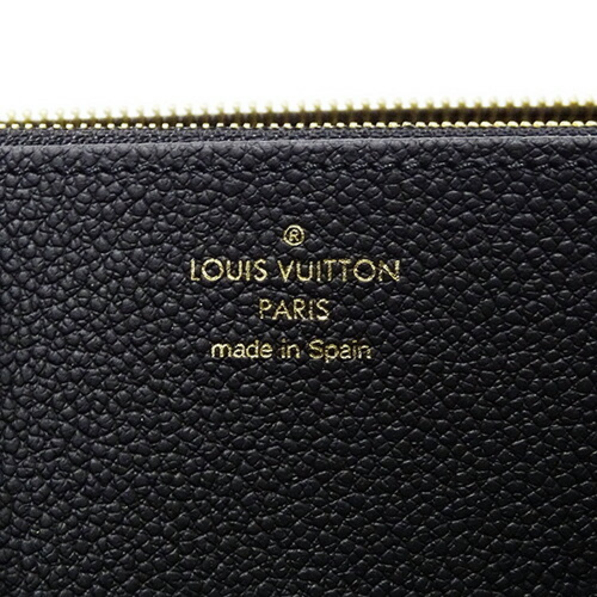 Louis Vuitton LOUIS VUITTON Wallet Monogram Empreinte Women's Long Zippy Noir M61864 Black Round