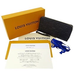 Louis Vuitton LOUIS VUITTON Wallet Monogram Empreinte Women's Long Zippy Noir M61864 Black Round