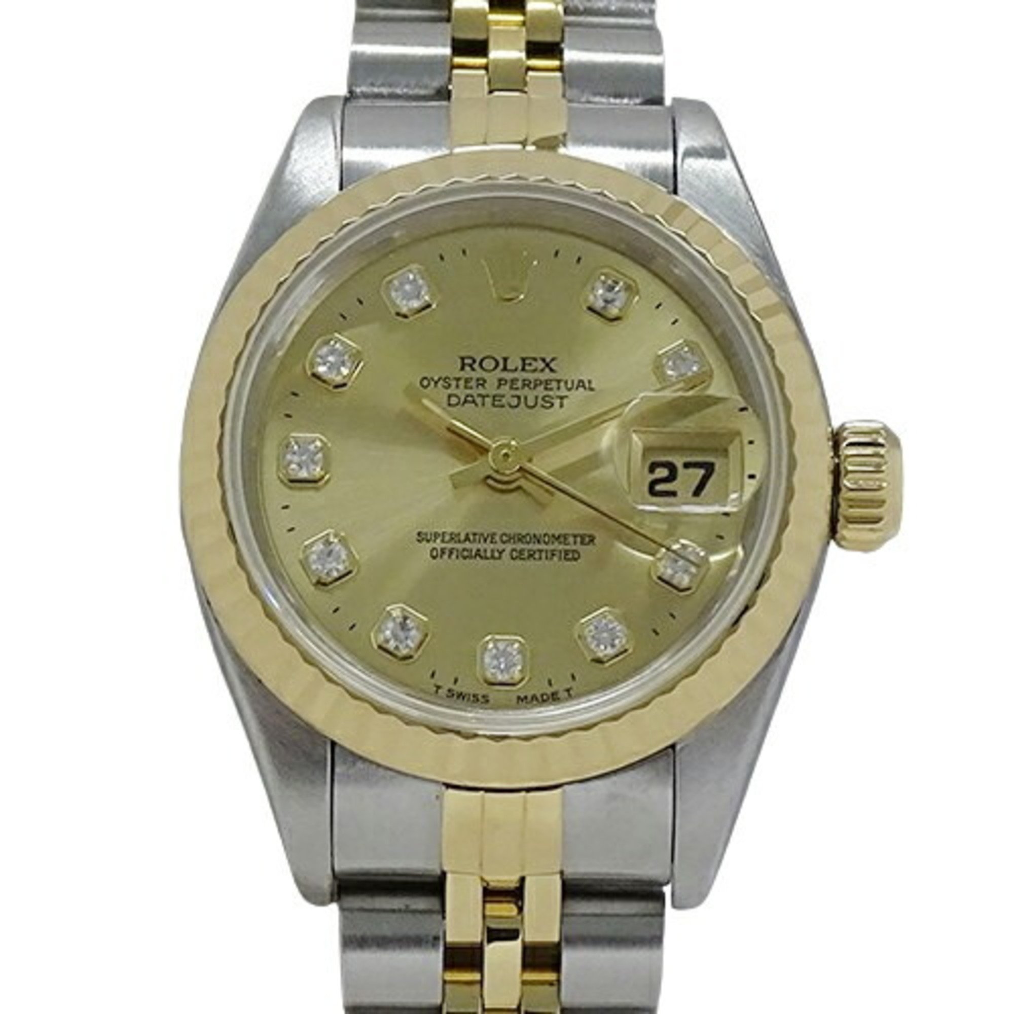 Rolex ROLEX Datejust 69173G S serial number Watch Ladies 10P Diamond Automatic AT Stainless Steel SS Gold YG Combination Overhauled and polished