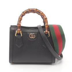 GUCCI Diana Bamboo Tote Bag Leather Women's Black 702732U3ZDT1073