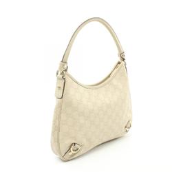 GUCCI Abby Guccissima Shoulder Bag Leather Women's White 130738