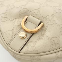 GUCCI Abby Guccissima Shoulder Bag Leather Women's White 130738