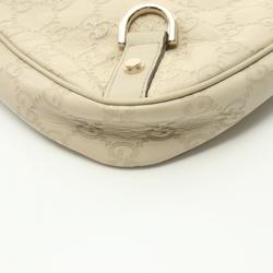 GUCCI Abby Guccissima Shoulder Bag Leather Women's White 130738