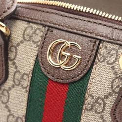 GUCCI Ophidia Bag Sherry Line Handbag Coated Canvas Leather Women's Beige Brown 77205396IWG8745