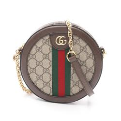 GUCCI Ophidia GG Supreme Shoulder Bag, Coated Canvas, Leather, Women's, Beige, Brown, 55061896I3B8745