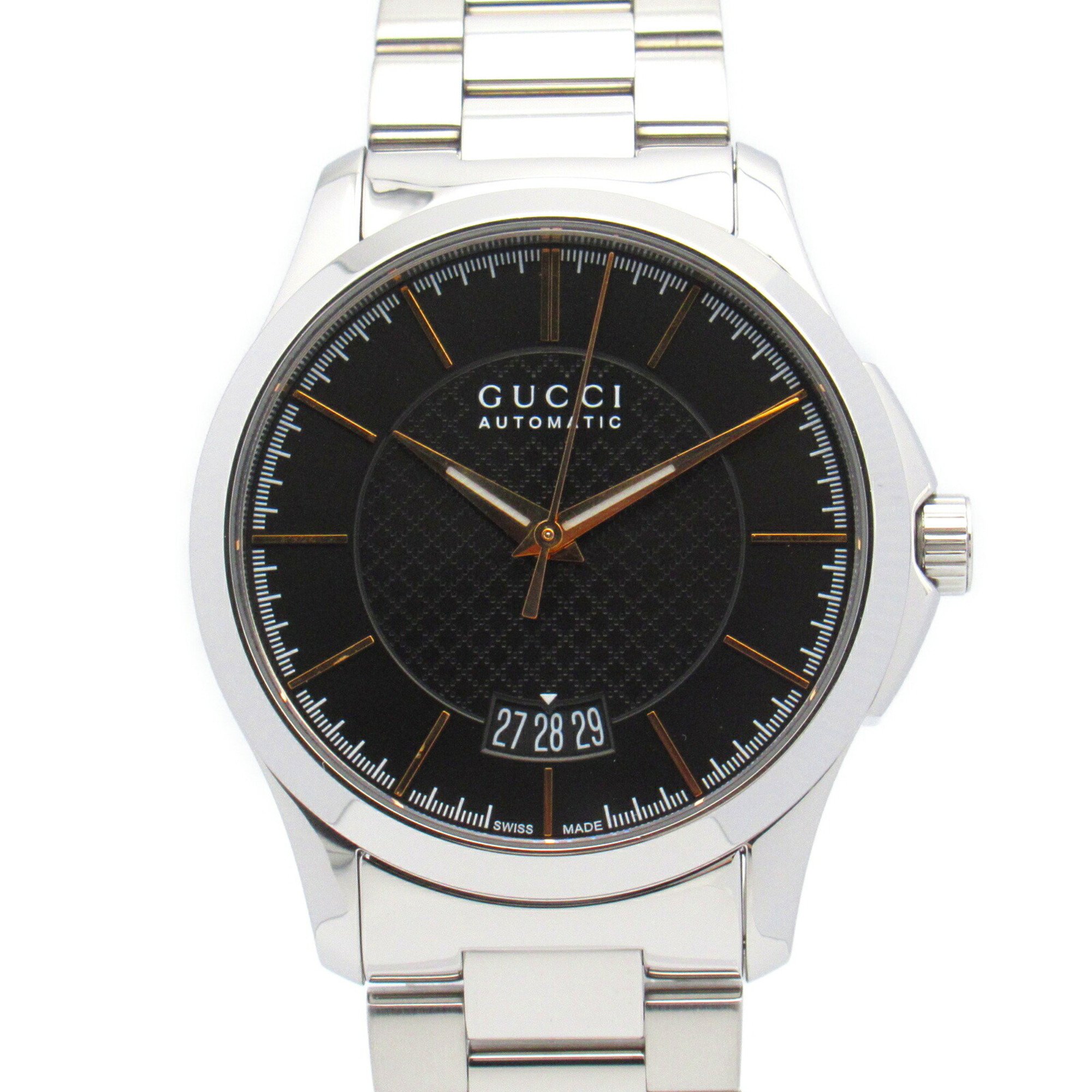 Gucci G Timeless 126.4 Watch Stainless Steel Men's Black YA126432