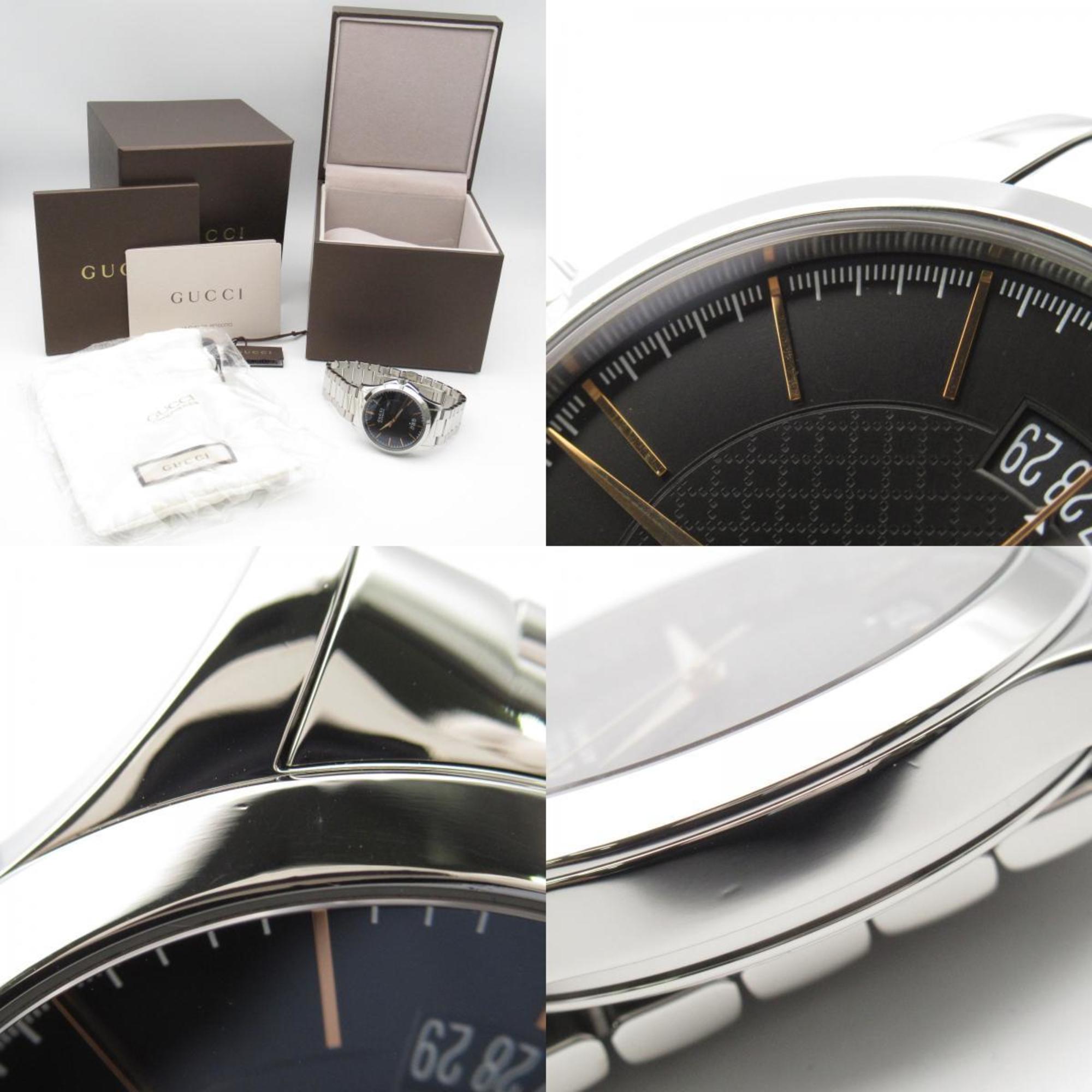 Gucci G Timeless 126.4 Watch Stainless Steel Men's Black YA126432