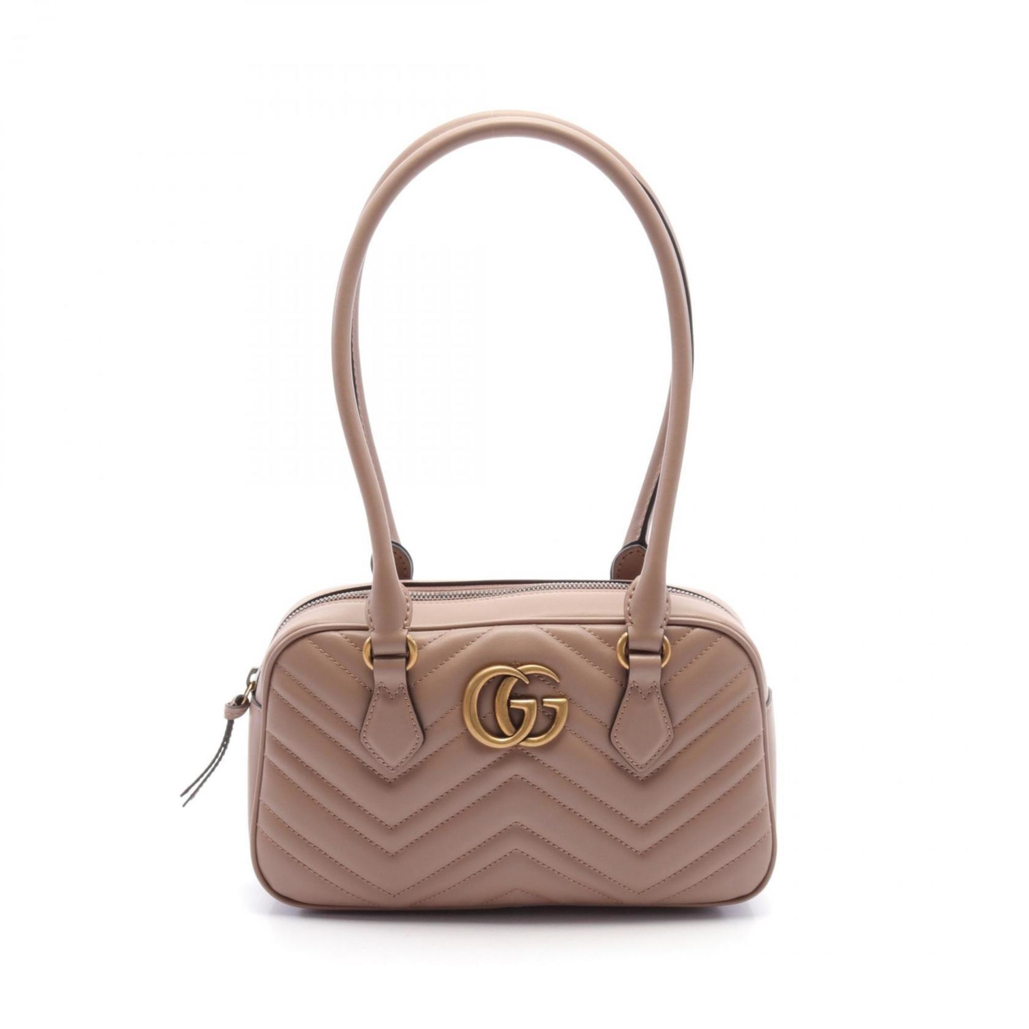 GUCCI GG Marmont Small Bag Handbag Leather Women's Pink 795199AABZB5729