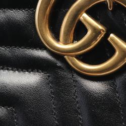 GUCCI GG Marmont Shoulder Bag Leather Women's Black 447632