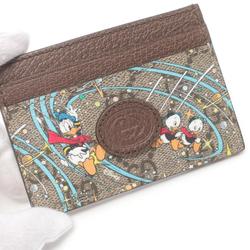 Gucci GUCCI x Disney Donald Duck GG Supreme Business Card Holder/Card Case Coated Canvas Leather Women's Beige Multicolor 651935