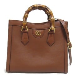 GUCCI Diana Small 2-Way Bag, Leather, Women's, Brown, 660195