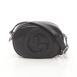 GUCCI Blondie Shoulder Bag Leather Women's Black 760175AACPY1000