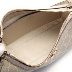 GUCCI Ophidia Small GG Supreme Shoulder Bag, Coated Canvas, Leather, Women's, Beige, White, 735145UULBG9683