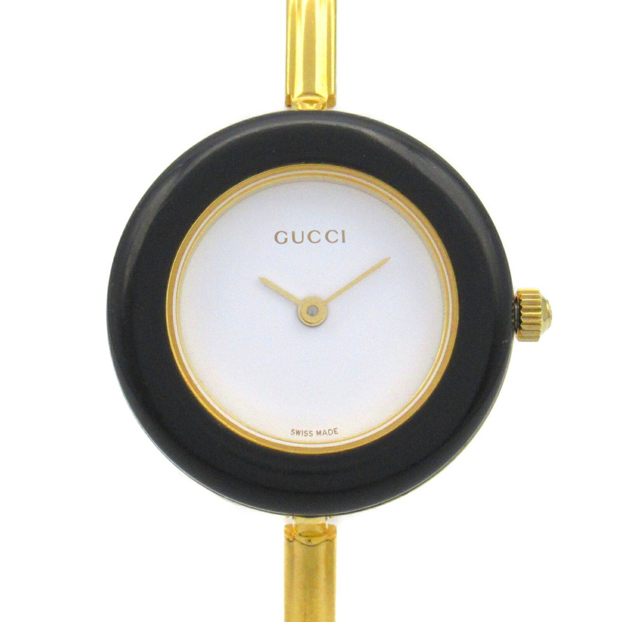 GUCCI Change Bezel Watch GP (Gold Plated) Women's White 11 12.2