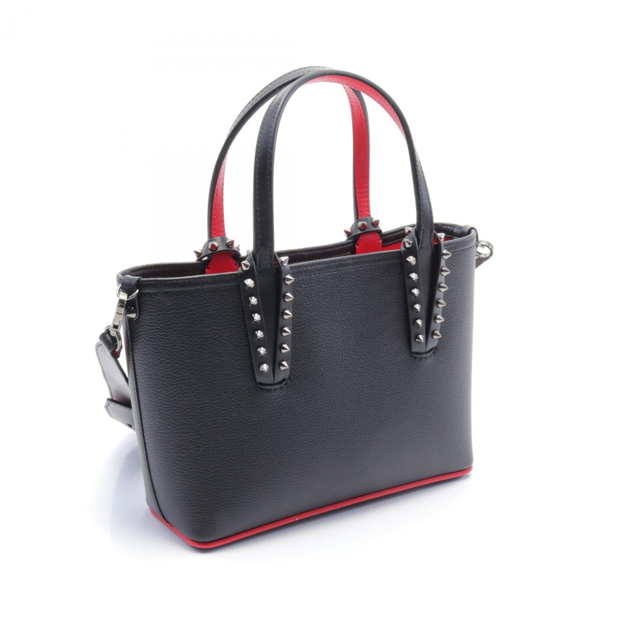 Christian Louboutin CABATA MINI Tote Bag Leather Women's Black 1205054CM53