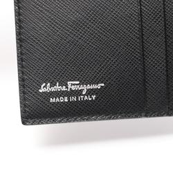 Salvatore Ferragamo Gancini Business Card Holder, Leather, Women's, Black