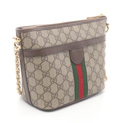 GUCCI Ophidia GG Supreme Shoulder Bag, Coated Canvas, Leather, Women's, Beige, Brown, Multicolor, 78139796IWG8745