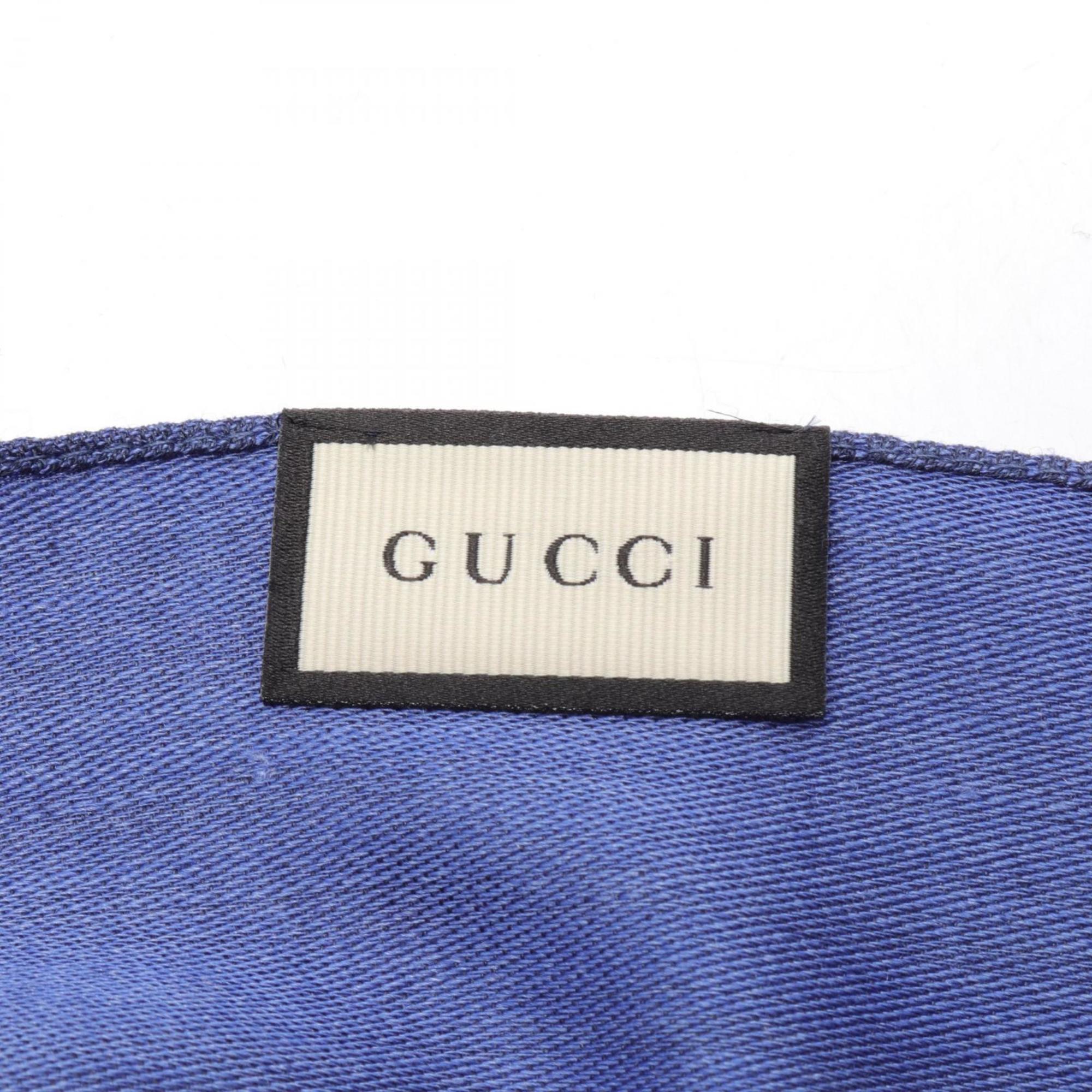 Gucci GG Pattern Stole Clothing Wool Silk Men's Women's Blue 1659043G6464269