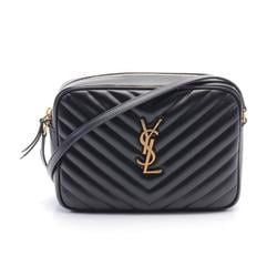 Saint Laurent LOU Monogram Camera Bag Shoulder Leather Women's Black 761554DV7071000