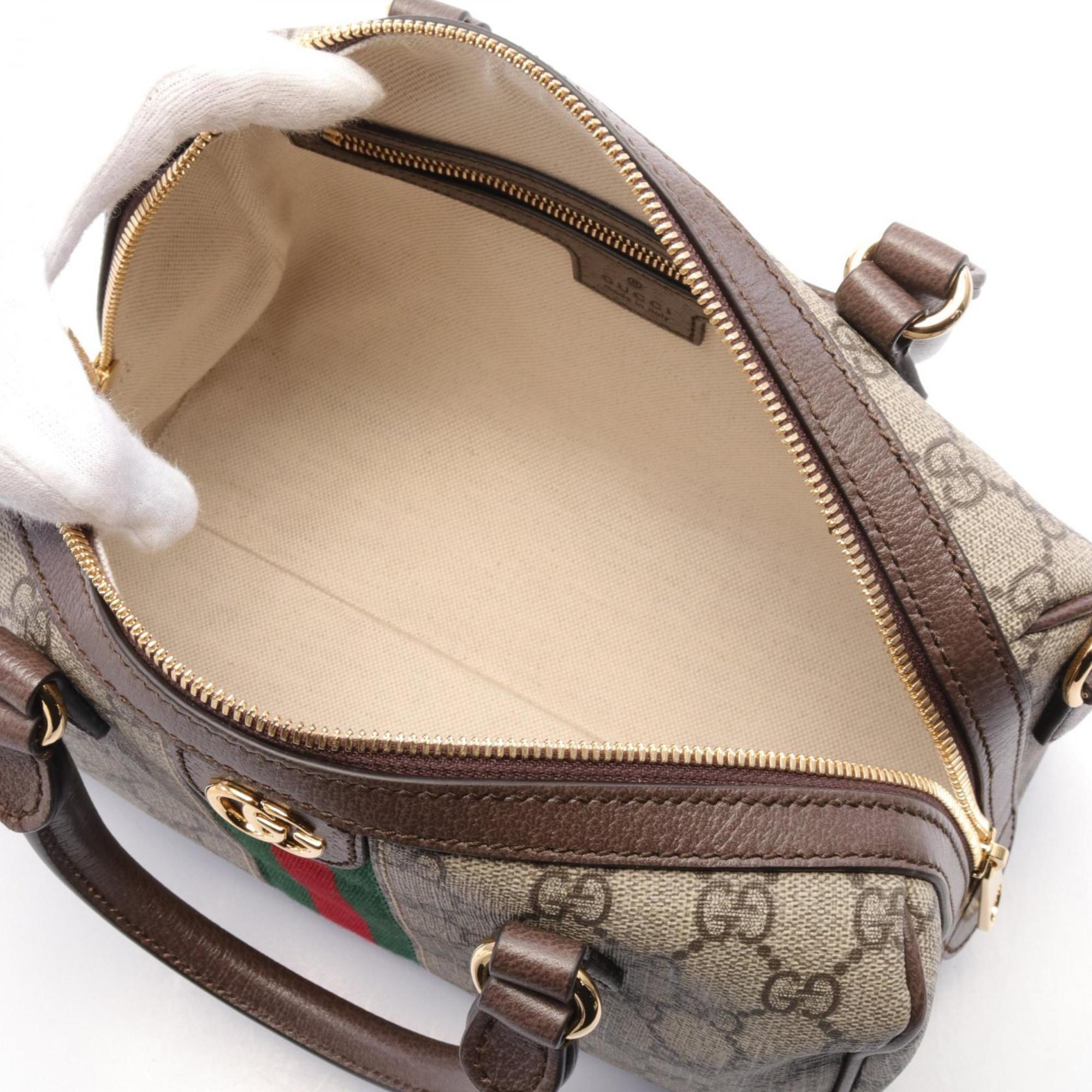 Gucci Ophidia GG Supreme Small Bag Handbag Coated Canvas Leather Women's Beige Brown 77206196IWG8745