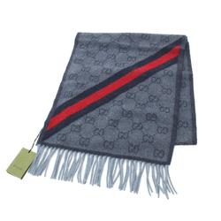 Gucci GUCCI Scarf Clothing Wool Men's Blue Navy Red 5706033G2004068