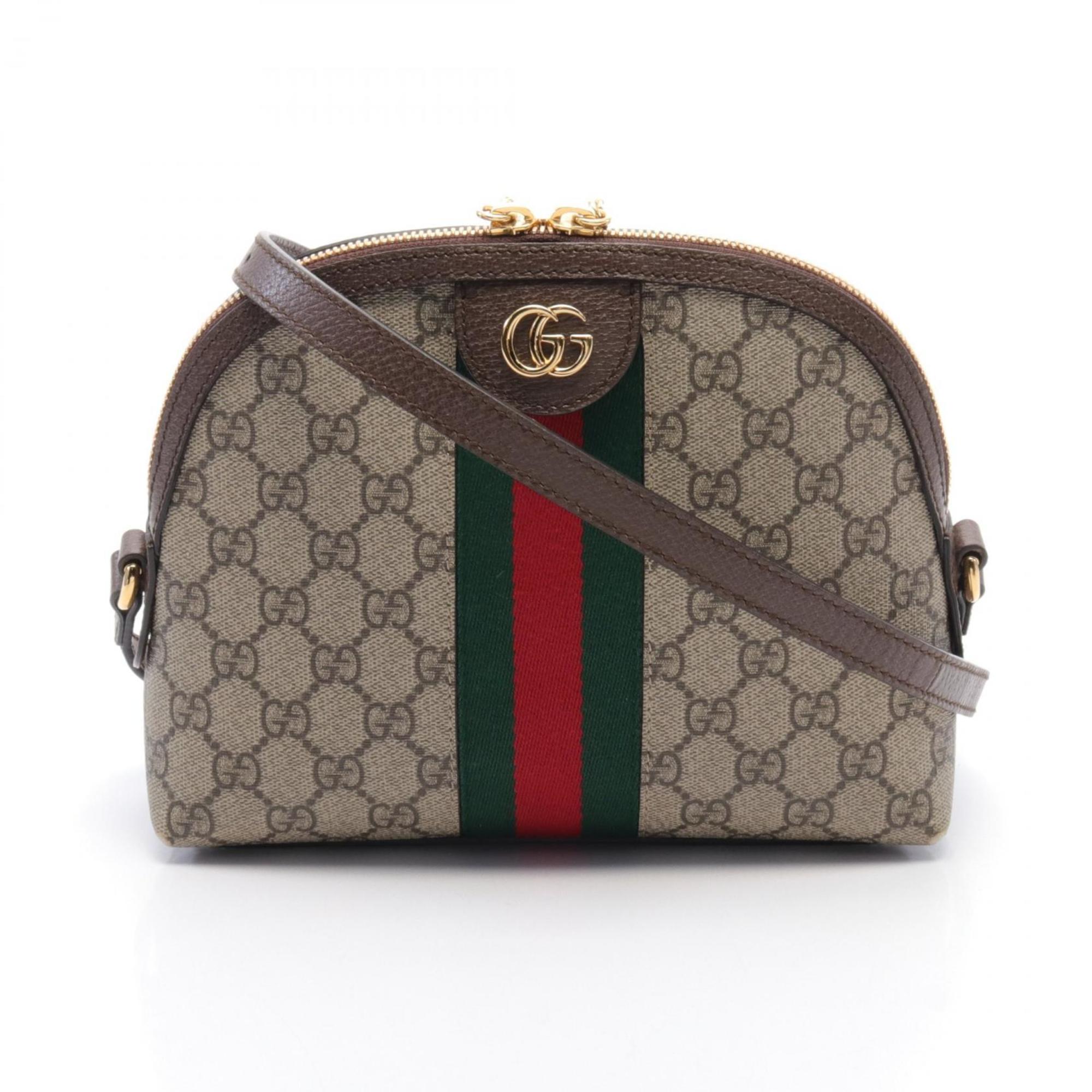 GUCCI Ophidia GG Supreme Shoulder Bag, Coated Canvas, Leather, Women's, Beige, Brown, Multicolor, 499621