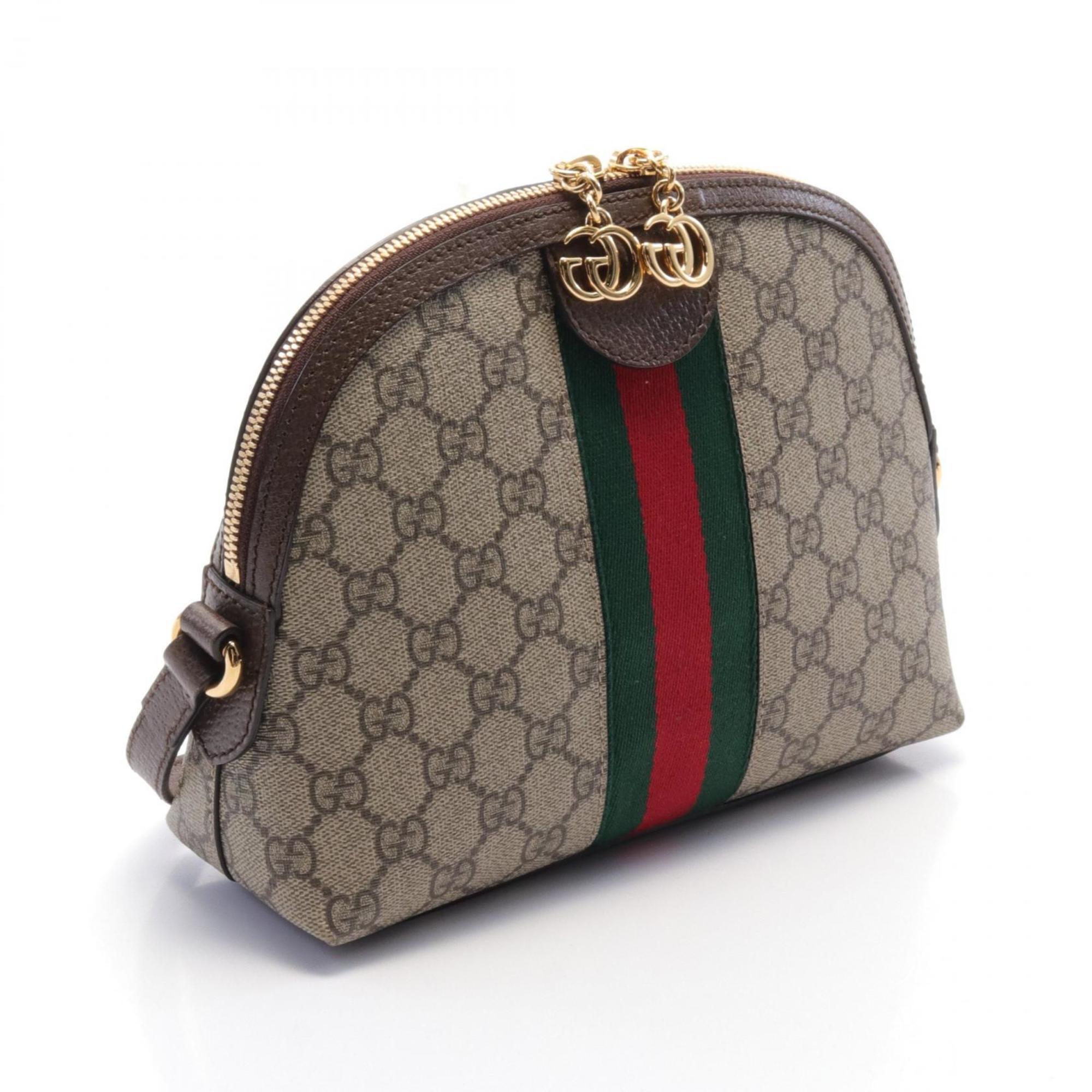 GUCCI Ophidia GG Supreme Shoulder Bag, Coated Canvas, Leather, Women's, Beige, Brown, Multicolor, 499621