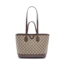 GUCCI Ophidia Small GG Supreme Tote Bag, Coated Canvas, Leather, Women's, Beige, Brown, 765043K9GSG8358