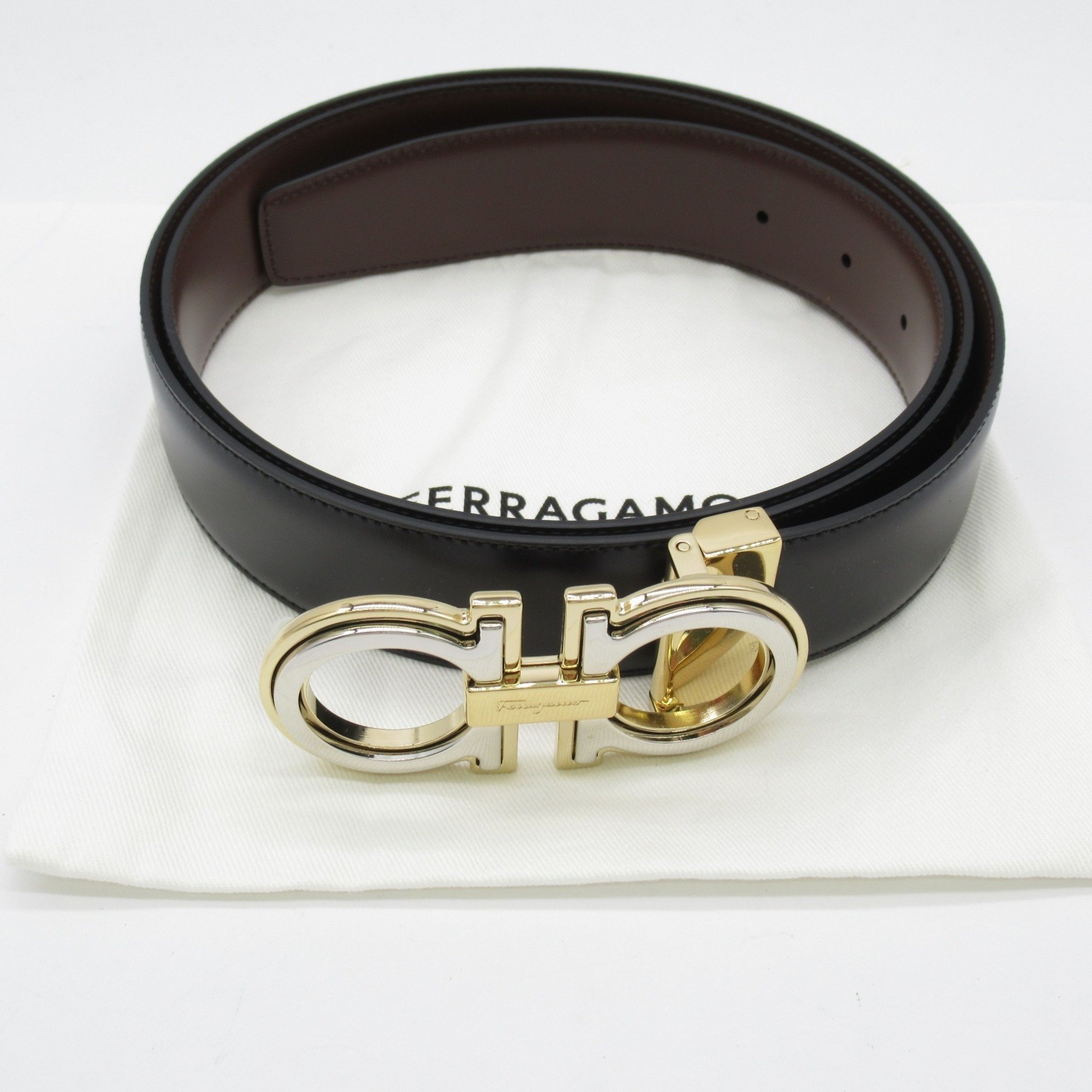 Salvatore Ferragamo Belt Clothing Leather Men Black Brown 67A254764187C115